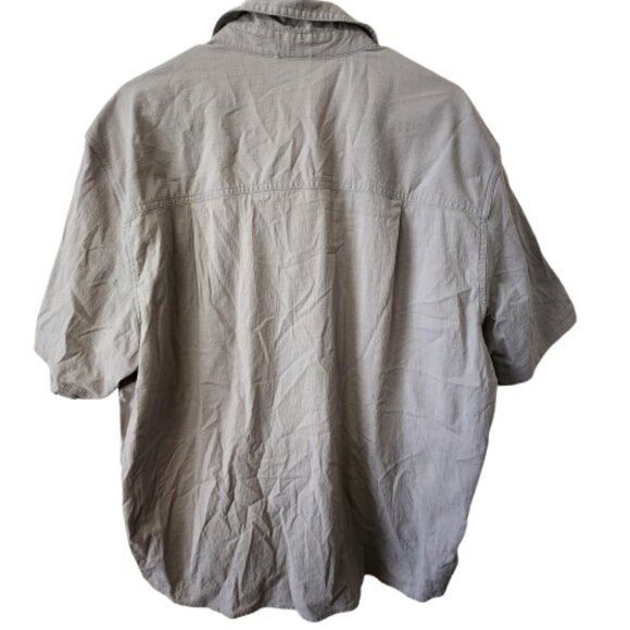 Sierra Designs Mens XXL Grey Short Sleeve Button Up Shirt Cotton Stretch - Picture 4 of 7